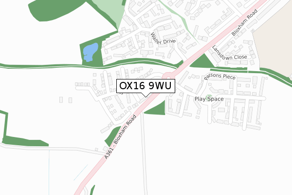 OX16 9WU map - large scale - OS Open Zoomstack (Ordnance Survey)