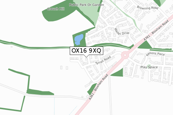 OX16 9XQ map - large scale - OS Open Zoomstack (Ordnance Survey)