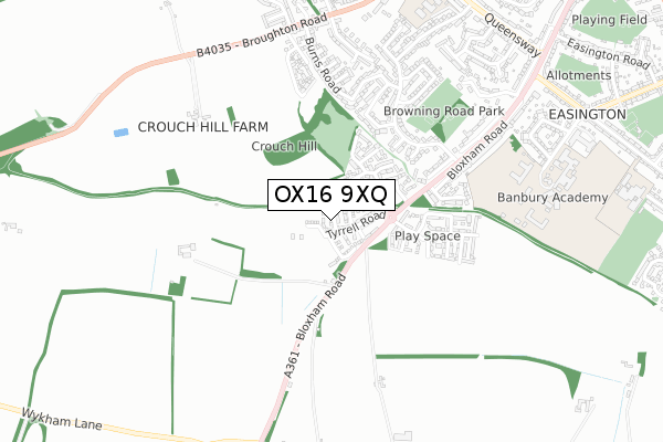 OX16 9XQ map - small scale - OS Open Zoomstack (Ordnance Survey)