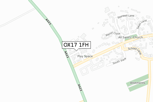 OX17 1FH map - large scale - OS Open Zoomstack (Ordnance Survey)