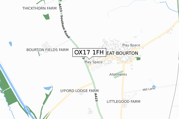 OX17 1FH map - small scale - OS Open Zoomstack (Ordnance Survey)