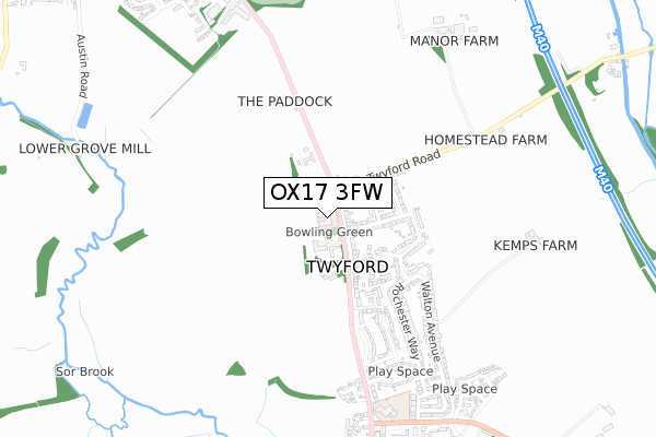 OX17 3FW map - small scale - OS Open Zoomstack (Ordnance Survey)