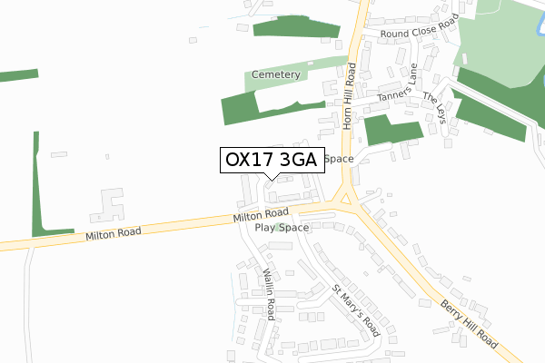 OX17 3GA map - large scale - OS Open Zoomstack (Ordnance Survey)