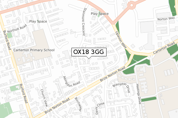 OX18 3GG map - large scale - OS Open Zoomstack (Ordnance Survey)