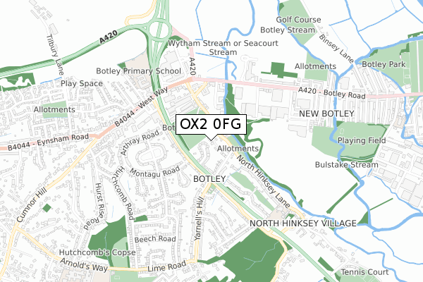 OX2 0FG map - small scale - OS Open Zoomstack (Ordnance Survey)