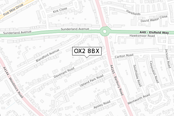 OX2 8BX map - large scale - OS Open Zoomstack (Ordnance Survey)