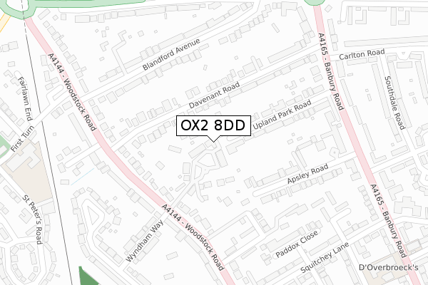 OX2 8DD map - large scale - OS Open Zoomstack (Ordnance Survey)