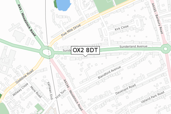 OX2 8DT map - large scale - OS Open Zoomstack (Ordnance Survey)