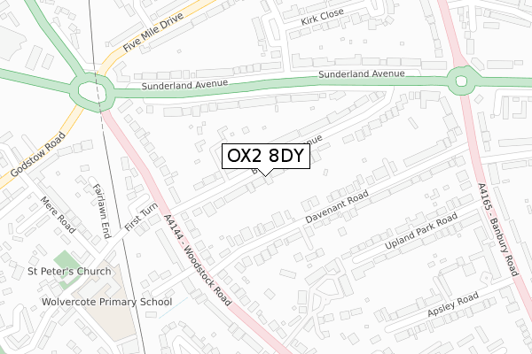 OX2 8DY map - large scale - OS Open Zoomstack (Ordnance Survey)