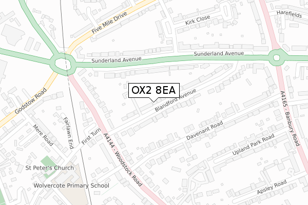 OX2 8EA map - large scale - OS Open Zoomstack (Ordnance Survey)