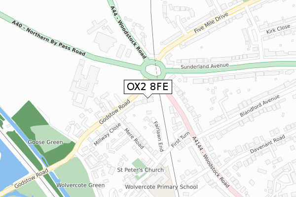 OX2 8FE map - large scale - OS Open Zoomstack (Ordnance Survey)