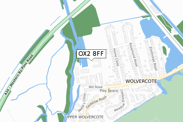 OX2 8FF map - large scale - OS Open Zoomstack (Ordnance Survey)