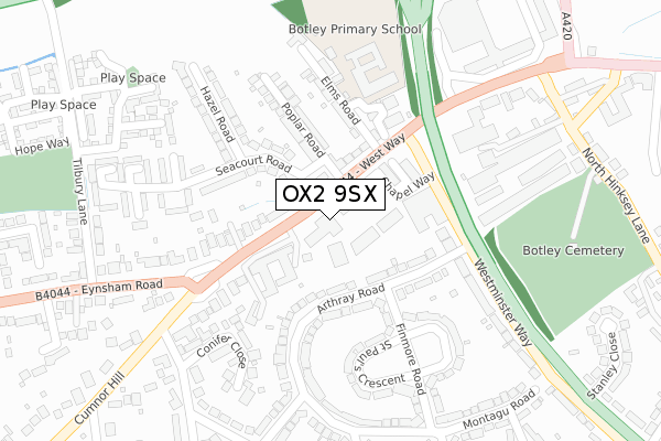 OX2 9SX map - large scale - OS Open Zoomstack (Ordnance Survey)