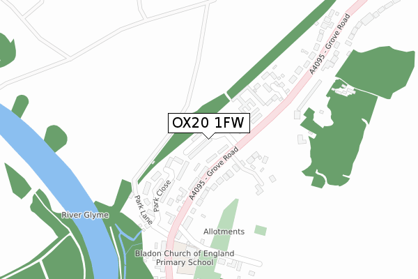 OX20 1FW map - large scale - OS Open Zoomstack (Ordnance Survey)