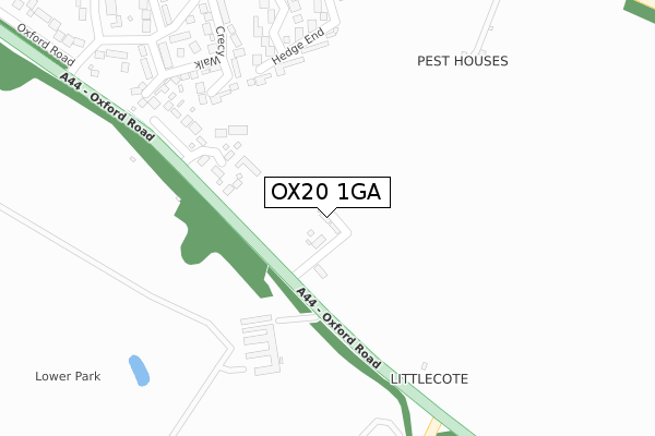 OX20 1GA map - large scale - OS Open Zoomstack (Ordnance Survey)