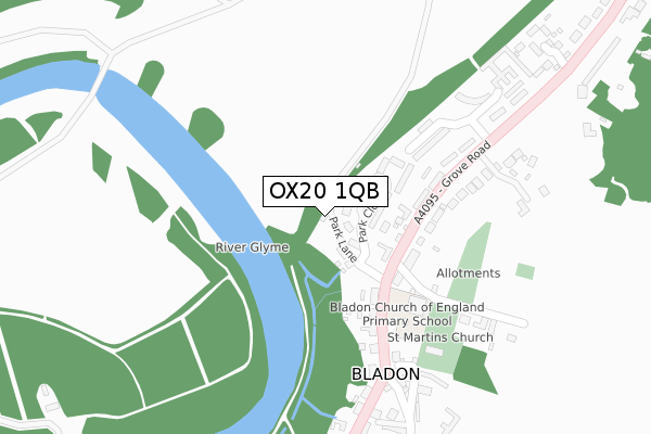 OX20 1QB map - large scale - OS Open Zoomstack (Ordnance Survey)