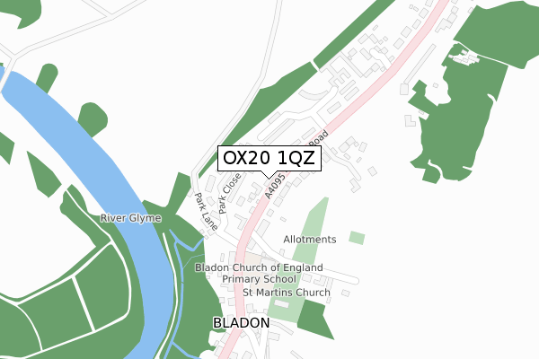 OX20 1QZ map - large scale - OS Open Zoomstack (Ordnance Survey)