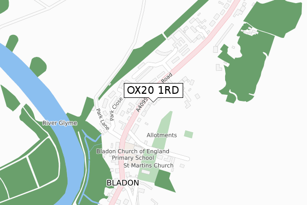 OX20 1RD map - large scale - OS Open Zoomstack (Ordnance Survey)