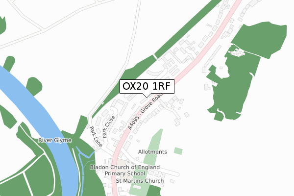 OX20 1RF map - large scale - OS Open Zoomstack (Ordnance Survey)