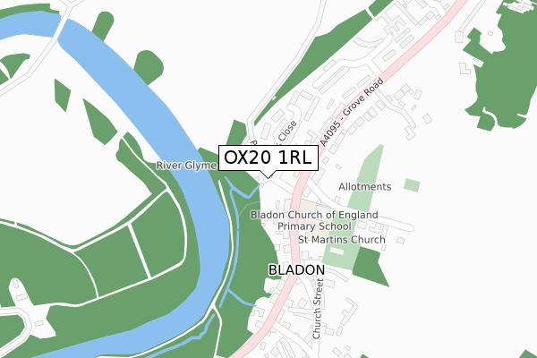 OX20 1RL map - large scale - OS Open Zoomstack (Ordnance Survey)