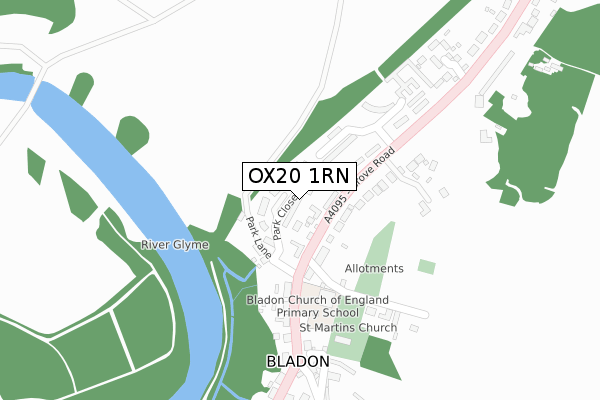 OX20 1RN map - large scale - OS Open Zoomstack (Ordnance Survey)