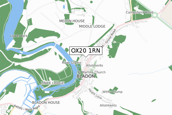 OX20 1RN map - small scale - OS Open Zoomstack (Ordnance Survey)