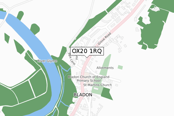 OX20 1RQ map - large scale - OS Open Zoomstack (Ordnance Survey)