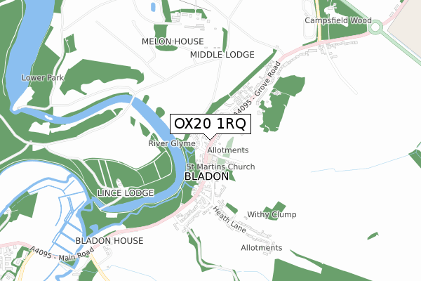 OX20 1RQ map - small scale - OS Open Zoomstack (Ordnance Survey)