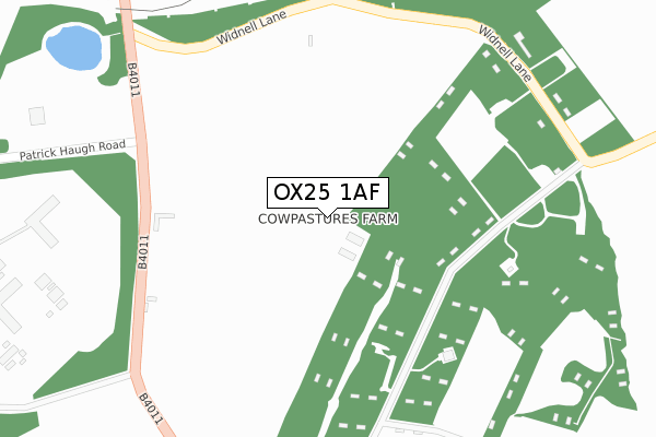 OX25 1AF map - large scale - OS Open Zoomstack (Ordnance Survey)