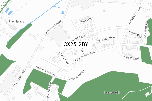 OX25 2BY map - large scale - OS Open Zoomstack (Ordnance Survey)