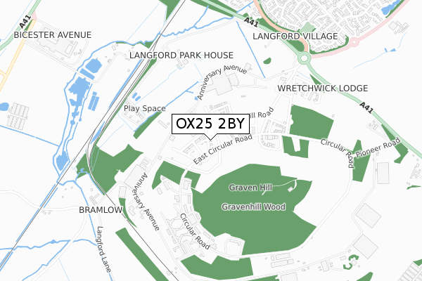 OX25 2BY map - small scale - OS Open Zoomstack (Ordnance Survey)