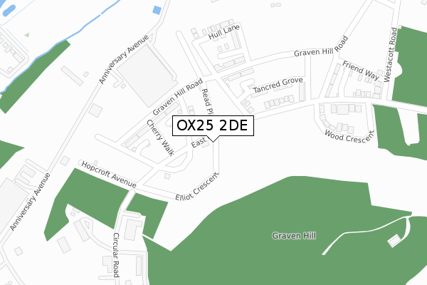 OX25 2DE map - large scale - OS Open Zoomstack (Ordnance Survey)