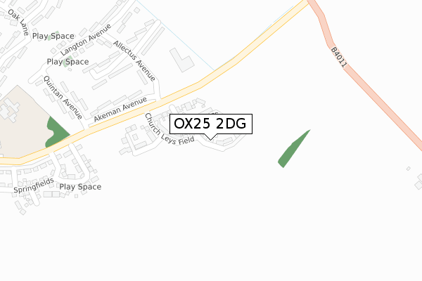 OX25 2DG map - large scale - OS Open Zoomstack (Ordnance Survey)