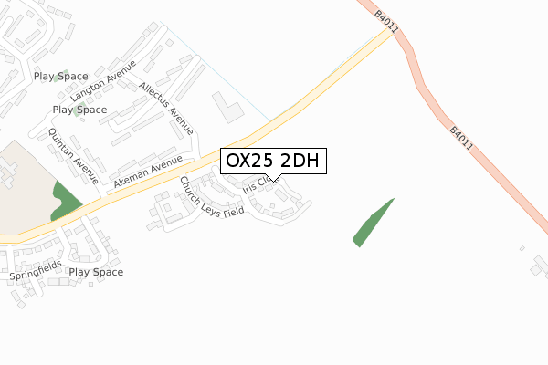 OX25 2DH map - large scale - OS Open Zoomstack (Ordnance Survey)