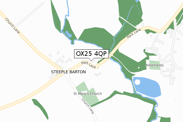 OX25 4QP map - large scale - OS Open Zoomstack (Ordnance Survey)