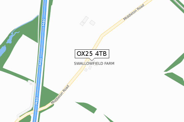 OX25 4TB map - large scale - OS Open Zoomstack (Ordnance Survey)