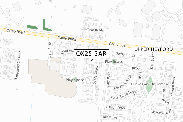 OX25 5AR map - large scale - OS Open Zoomstack (Ordnance Survey)