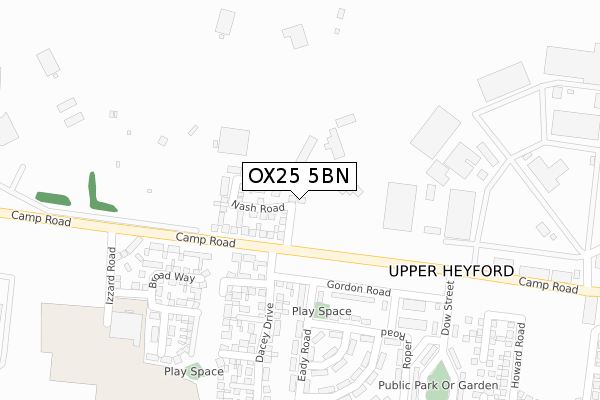 OX25 5BN map - large scale - OS Open Zoomstack (Ordnance Survey)