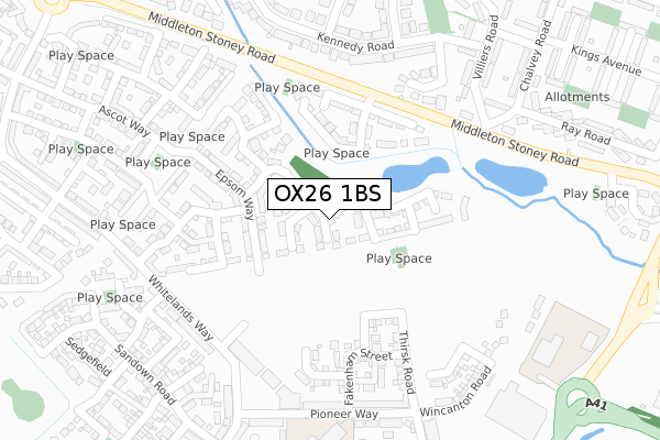 OX26 1BS map - large scale - OS Open Zoomstack (Ordnance Survey)