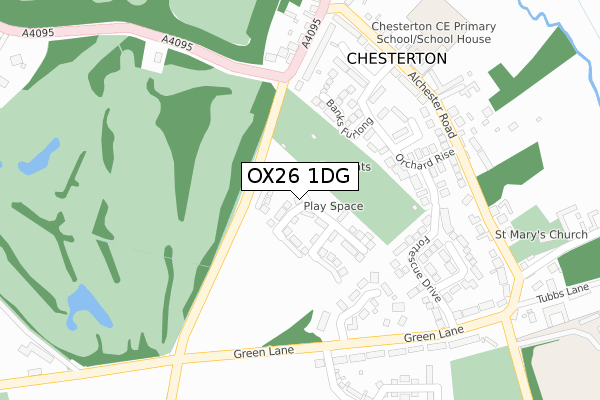 OX26 1DG map - large scale - OS Open Zoomstack (Ordnance Survey)