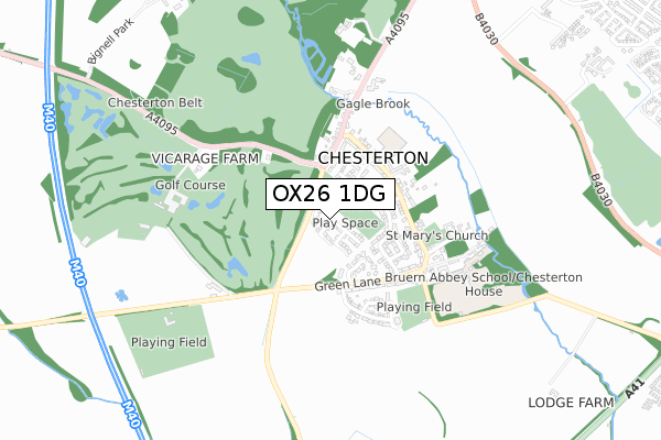 OX26 1DG map - small scale - OS Open Zoomstack (Ordnance Survey)