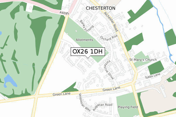 OX26 1DH map - large scale - OS Open Zoomstack (Ordnance Survey)