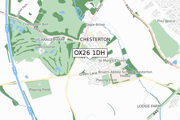 OX26 1DH map - small scale - OS Open Zoomstack (Ordnance Survey)