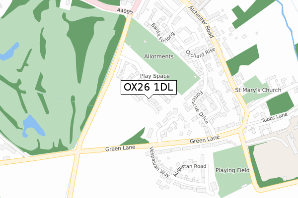 OX26 1DL map - large scale - OS Open Zoomstack (Ordnance Survey)