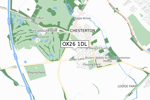 OX26 1DL map - small scale - OS Open Zoomstack (Ordnance Survey)