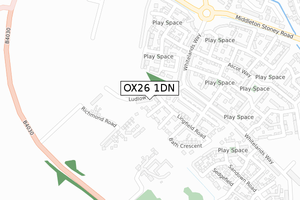 OX26 1DN map - large scale - OS Open Zoomstack (Ordnance Survey)