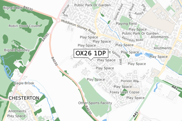 OX26 1DP map - small scale - OS Open Zoomstack (Ordnance Survey)