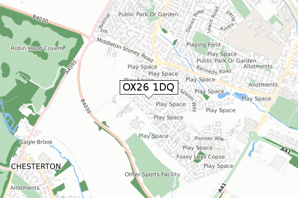 OX26 1DQ map - small scale - OS Open Zoomstack (Ordnance Survey)