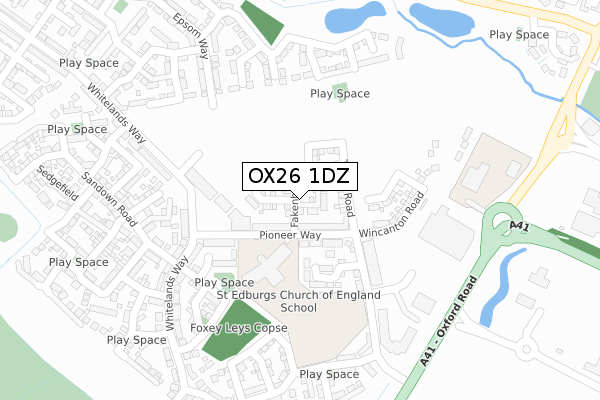 OX26 1DZ map - large scale - OS Open Zoomstack (Ordnance Survey)