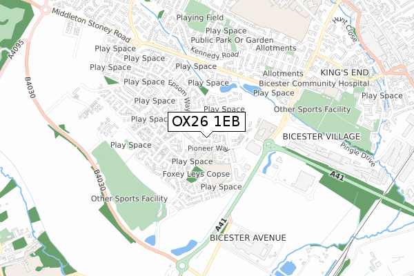 OX26 1EB map - small scale - OS Open Zoomstack (Ordnance Survey)